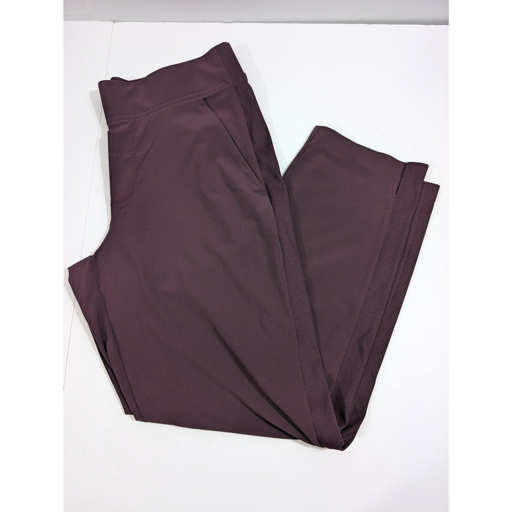 Athleta Brooklyn Heights Wide Leg Pants Plum Burgundy 4P Athleisure Gorpcore EUC